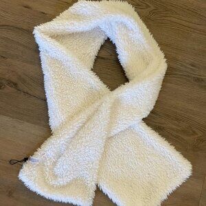 BCBGeneration White Fuzzy Scarf Polyester 9" x 65"